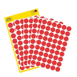 Kółka do zaznaczania Ø 12 mm, czerwone etykiety papierowe, etykiety okrągłe z trwałym klejem, etykiety do oznaczenia 270 etyk. / op., Avery 3141