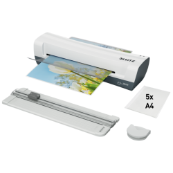 Laminator Leitz iLAM Home A4, zestaw 4w1 biały