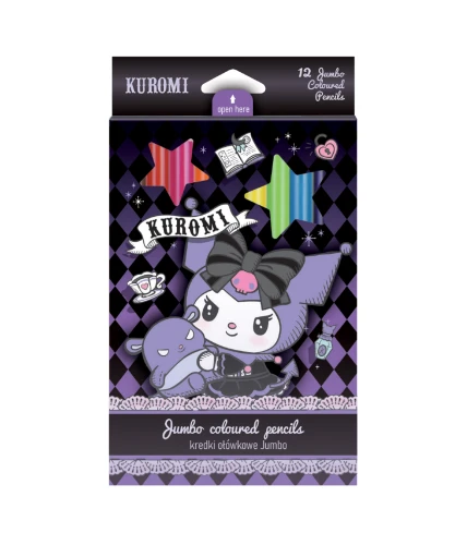 KUROMI - KREDKI OŁÓWKOWE TRÓJKĄTNE JUMBO 12 KOLORÓW  /12/