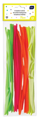 Interdruk Druciki kreatywne 30cm 32szt.Neon