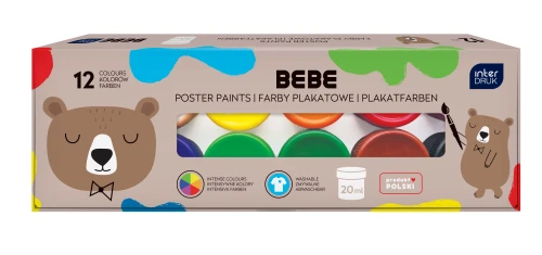 Interdruk Farby plakatowe 12 kol.20ml BEBE Friends