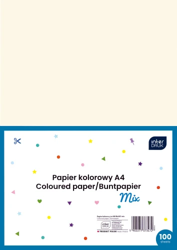 Interdruk Papier kolorowy A4 Basic 100 ark.MIX