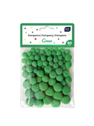 Interdruk Pompony do dekoracji 80szt.Green