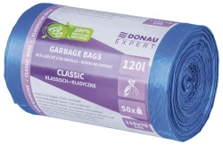 Worki na śmieci odpady DONAU EXPERT, klasyczne, LDPE, 120l, 50 szt., niebieskie