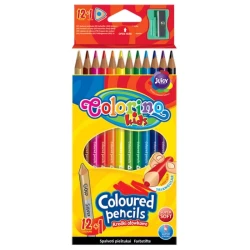 CP COLORINO Kredki ołówkowe trójkątne 12kol.+temperówka