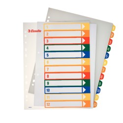 Przekładki  Esselte A4 PP Numeryczne 1-12 MAXI
