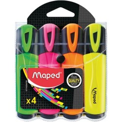 Zakreślacz Fluo Peps Mix Kolorów 4 Szt Etui Pud  Z Zaw