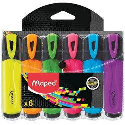 Zakreślacz Fluo Peps Mix Kolorów 6 Szt Etui Pud  Z Zaw