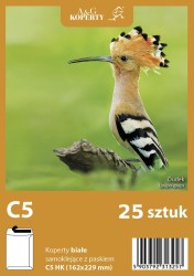 Koperta Biała C-5 25 Sztuk Sk z paskiem Opakowanie Foliowe
