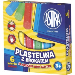 Plastelina 6 Kolorów Brokat Astra 303109001