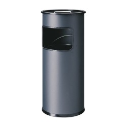 Durable Kosz Na Śmieci Okrągły Metalowy Z Popielnicą 17l Antracytowy 333058