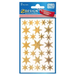 Avery Zweckform Naklejki Z-Design Foliowe Złote Gwiazdy  52252
