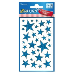 Avery Zweckform Naklejki Z-Design Foliowe Niebieskie Gwiazdy  52259