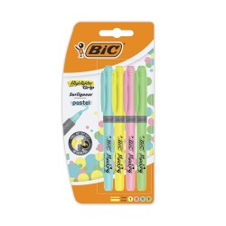 Zakreślacz 4 Kolory Pastel Highlighter Grip Bic