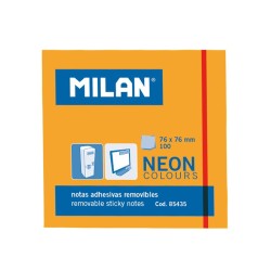 Karteczki Samoprzylepne 76x76 80 Sztuk Neonowe Pomarańczowe Milan