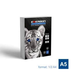 Papier Ksero mały format A5 połowa  A4 Biały 80g Ryza 500 Arkuszy Emerson